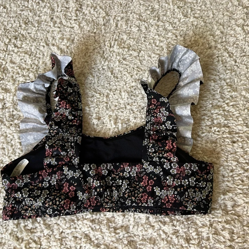Girls Size 16 Chelsea & Violet Black Floral Bikini Set